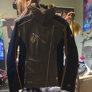 Spyder Women's Coat - Olive and Navy Blue